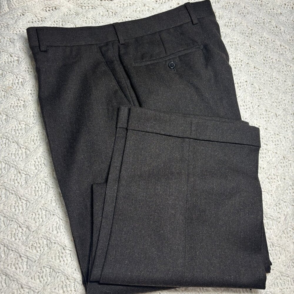 VTG Tommy Teylor Wool Cashmere Pants Mens 34x34 Brown Flat Front Cuffed Hem MINT